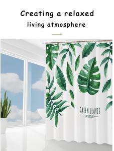 LinkHeart Fresh and simple, shower curtain, waterproof fabric, bathroom set, no drilling required, 72x72inch